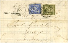 Càd LYON / LES TERREAUX / N° 72 + 78 Sur Lettre 4 Ports. 1877. - TB. - 1876-1878 Sage (Type I)