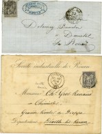 Lot De 2 Lettres Au Tarif Des Recettes Réunies. - TB. - 1876-1878 Sage (Typ I)