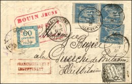 Càd T 18 GARE-DE-VITRE / ILE-ET-VNE / N° 90 (3) Sur Lettre 4 Ports Insuffisamment Affranchie Pour... - 1859-1959 Briefe & Dokumente