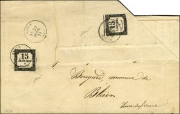 Lettre Avec Texte Daté Le Gâvre Pour Bougard Commune De Blain. Au Recto, B. RUR. A Et Taxe N° 4... - 1859-1959 Lettres & Documents