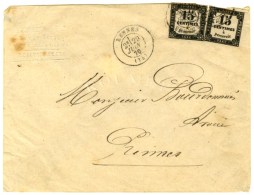 Càd RENNES (34) / Taxe N° 3 Paire Sur Lettre En Double Port Local. 1870. - TB. - 1859-1959 Cartas & Documentos