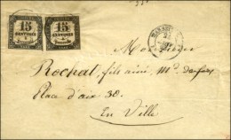 Càd 4 MARSEILLE 4 / Taxe N° 3 Paire Sur Lettre En Double Port Local. 1863. - TB. - 1859-1959 Cartas & Documentos