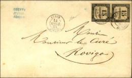 Càd ALGER / ALGERIE / Taxe N° 3 Paire Sur Lettre En Double Port Local Pour Rovigo. 1865. - TB / SUP. -... - 1859-1959 Briefe & Dokumente