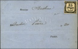 Boite Supplèmentaire Urbaine / Taxe N° 3 (def) Sur Lettre Avec Texte Daté De Paris Pour Paris Le... - 1859-1959 Cartas & Documentos