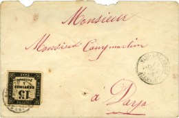 Càd SIDI-BEL-ABBES / ALGERIE / Taxe N° 3 Sur Lettre Pour Daya. 1866. - TB. - 1859-1959 Cartas & Documentos