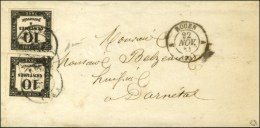 Càd ROUEN (74) Sur Lettre 2 Ports Non Affranchie Pour Darnetal Au Tarif Des Recettes Réunies. Taxe... - 1859-1959 Cartas & Documentos