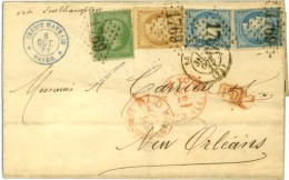 GC 1769 / N° 20 + 59 + 60 (2) Càd T 17 LE HAVRE (74) Sur Lettre Pour La Nouvelle Orléans. 1871. -... - 1871-1875 Ceres