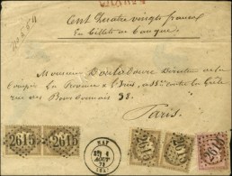 GC 2615 / N° 54 + 56 (4) Càd T 17 NAY (64) Sur Lettre Chargée; 1873. - TB. - R. - 1871-1875 Ceres