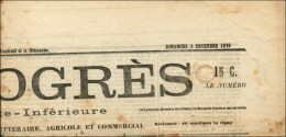 Oblitération Typo / N° 52 Sur Journal Entier Le Progrès. 1876. - TB / SUP. - R. - 1871-1875 Ceres
