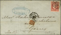 GC 532 / N° 49 Nuance Groseille Càd BORDEAUX (32) Sur Lettre 2 Ports Pour Gènes. 1871. - TB. - R.... - 1870 Emisión De Bordeaux