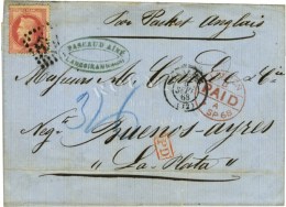 GC 532 / N° 32 Càd T 15 BORDEAUX (32) Sur Lettre Pour La Plata. 1868. - TB. - 1863-1870 Napoléon III. Laure