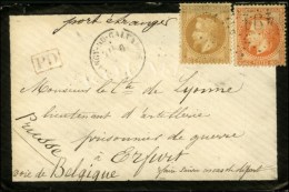 GC 491 / N° 28 + 31 Càd T 16 BLANGY DU CALVADOS (13) Sur Lettre Adressée à Un Prisonnier... - 1863-1870 Napoleon III With Laurels