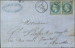 GC 315 / N° 29 Paire Dont 1 Ex. Variété à La Corne Càd T 16 BARENTIN (74). 1871. -... - 1863-1870 Napoleon III With Laurels