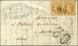 GC 1110 / N° 28 Paire Càd T 17 CONFLANS-SUR-LANTERNE (69) Sur Lettre Pour Mulhouse, Taxe 30 DT. 1871. -... - 1863-1870 Napoleon III With Laurels