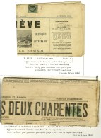 Lot De 2 Journaux Affranchis Avec N° 25 Dont Une Paire Obl Typo. - TB. - 1863-1870 Napoléon III Con Laureles