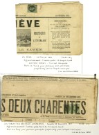Lot De 2 Journaux Affranchis Avec N° 25 Dont Une Paire Obl Typo. - TB. - 1863-1870 Napoleon III With Laurels