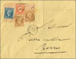 GC 932 / N° 21 (2) + 22 (pd) + 23 (timbres Récupérés Sur Une Autre Lettre) Càd T 15... - 1862 Napoléon III