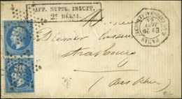 Etoile 28 / N° 22 Paire Càd Octo De Lev. Exp. PARIS / R. DU CARDINAL-LEMOINE E2 + Griffe Encadrée... - 1862 Napoléon III