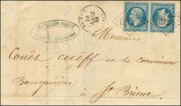 GC 2769 / N° 22 (paire Tête-bêche) Càd T 15 PAIMPOL (21) Sur Lettre En Double Port. - TB. -... - 1862 Napoléon III.