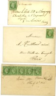 Lot De 3 Lettres Affranchies Avec N° 20. - TB. - 1862 Napoléon III.