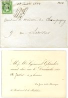 Losange E / N° 20 Sur Enveloppe Carte De Visite Locale Avec Sa Carte Datée Du 18 Janvier 1863. - SUP. - 1862 Napoléon III