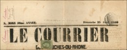 Càd ARLES / N° 19 + Timbre Impérial 2c. Sur Journal Entier. 1869. - TB. - 1862 Napoleon III