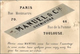 Càd T 15 TOULOUSE (30) / N° 19 Sur Carte Publicitaire. 1866. - TB. - 1862 Napoléon III