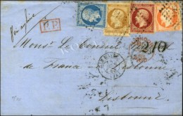 PC 1495 / N° 13 + 14 + 16 + 17 (quelques Pd) Càd T 15 LE HAVRE(74) Sur Lettre (voie Anglaise) Pour... - 1853-1860 Napoléon III