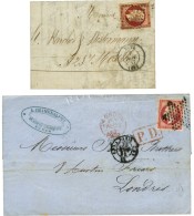 Lot De 2 Lettres Affranchies Avec N° 17 Dont 1 Ex Rose Vif. - TB. - 1853-1860 Napoléon III.