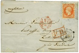 Rouleau De Pointillés / N° 16 Càd PARIS (60) Sur Lettre Pour Londres. 1860. - TB. - 1853-1860 Napoleon III
