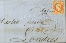 Rouleau De Pointillés / N° 16 Càd PARIS (60) Sur Lettre Pour Londres. 1855. - TB. - 1853-1860 Napoleon III
