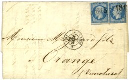 GC Baton 1818 / N° 14 (2) (def) Càd LYON (68) Sur Lettre 2 Ports. 1862. - TB. - 1853-1860 Napoleon III