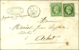 PC 160 / N° 12 (2) Nuances Vert Clair (infime Froissure) Et Vert Foncé Càd T 15 AUBERIVE (50).... - 1853-1860 Napoleon III