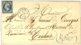 PC 187 / N° 10 Càd T 15 AURIGNAC (30) B. RUR. B. Rouge Sur Lettre Avec Texte Daté D'Eouf, Canton... - 1852 Louis-Napoléon