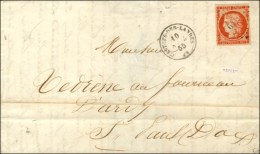 PC 641 / N° 5 Orange Vif Càd CASTETS-DES-LANDES (39) Sur Lettre 2 Ports Pour St Paul Les Dax. 1855. - TB... - 1849-1850 Ceres