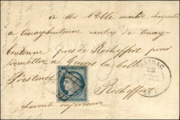 Grille / N° 4 Belles Marges Càd T 14 LAYRAC (45) Sur Lettre Avec Texte Relatant Les... - 1849-1850 Ceres