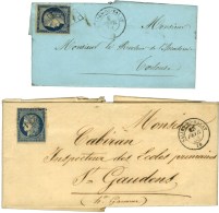 Lot De 2 Lettres Avec Càd T 15 SALIES DU SALAT (grille 1851 Et PC 1853). - TB. - 1849-1850 Ceres