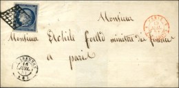 Grille / N° 4 Càd T 15 CABANNES (8) Sur Lettre Adressée à Monsieur Achille Fould, Ministre... - 1849-1850 Ceres
