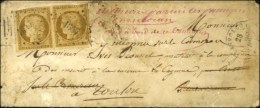 PC 1647 / N° 1 Paire (def) Càd T 15 LANVOLLON (21) Sur Lettre Adressée Au Tarif De Militaire.... - 1849-1850 Cérès