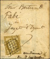 Grille / N° 1 Bistre Verdâtre Sur Imprimé De Justice De Paix Du Canton D'Aspet (Hte-Garonne), Au... - 1849-1850 Cérès