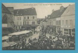 CPA - Métier Marchands Ambulants Marché Et Rue Du Cimetière VILLENAUXE 10 - Otros & Sin Clasificación