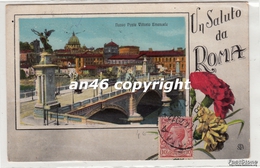 UN SALUTO DA ROMA-NUOVO PONTE VITTORIO EMANUELE-VG 17/4/1920-OTTIMA CONSERVAZIONE-VEDI OFFERTA-2 SCAN- - Pontes