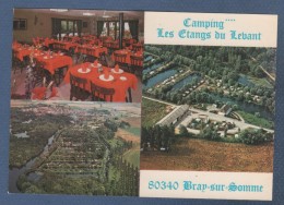 80 SOMME - CP 3 VUES CAMPING **** LES ETANGS DU LEVANT - BRAY SUR SOMME - PROPRIETAIRE DOUCHET ROLAND - RESTAURANT HOTEL - Bray Sur Somme