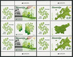 ESLOVENIA /SLOVENIA / SLOWENIEN - EUROPA 2016 -TEMA "ECOLOGIA -EL PENSAMIENTO VERDE -THINK GREEN".-2 SERIES/ GUTTER PAIR - 2016