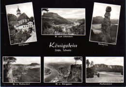 Königstein Sa - S/w Mehrbildkarte 10 - Koenigstein (Saechs. Schw.)