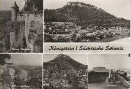 Königstein Sa - S/w Mehrbildkarte 2 - Koenigstein (Saechs. Schw.)