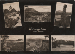 Königstein Sa - S/w Mehrbildkarte 4 - Koenigstein (Saechs. Schw.)