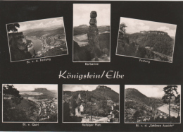 Königstein Sa - S/w Mehrbildkarte 5 - Koenigstein (Saechs. Schw.)