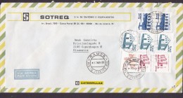 Brazil Via Aerea Par Avion SOTREQ, RAMOS Rio De Janiero 1988 Cover Letra Denmark 2x 3-Stripe & Pair - Storia Postale