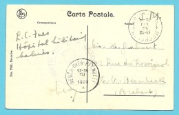 Kaart Met Stempel MECHELEN Op 10/8/20 , Stempel HOPITAL MILITAIRE DE MALINES / GESTION - Lettres & Documents